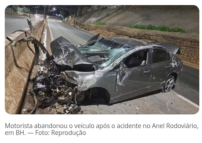 Anel Rodoviário: Dois acidentes nesta sexta; em um deles, motorista abandonou o carro.