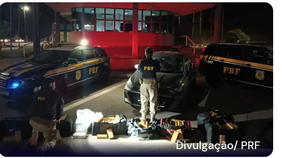 Carro rebaixado transportava 300 K de maconha na grande BH.