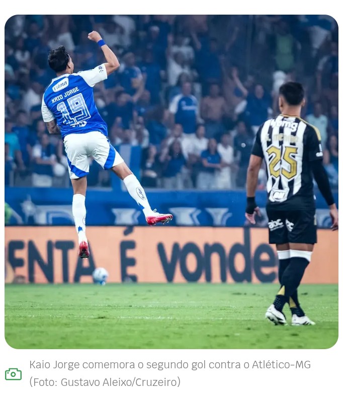 Cruzeiro vence Atlético e está na semifinal da Copa do Brasil.