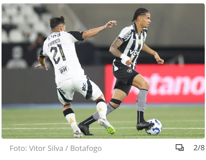 Botafogo vence Atlético-MG em casa e entra no G4 do Brasileirão.