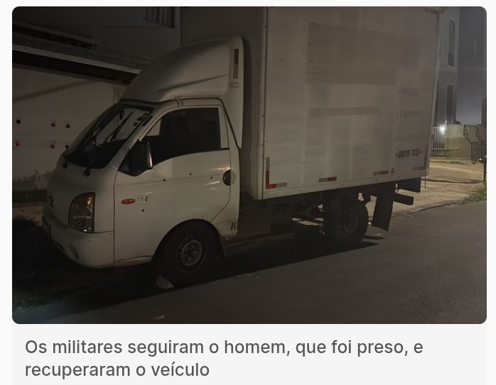 Homem rouba caminhão, tenta atropelar policial, mas consegue ser preso em Contagem, na Grande BH.