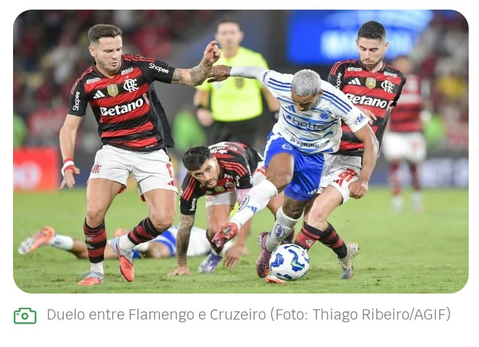 Em um bom jogo, Flamengo e Cruzeiro ficam no empate pelo Brasileirão.