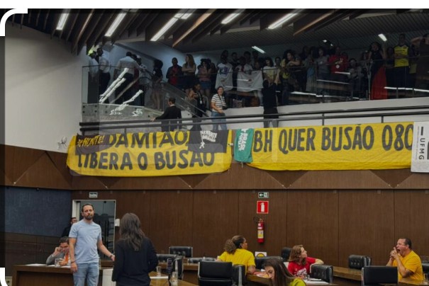 Projeto da tarifa zero foi derrubada na Câmara de Belo Horizonte.