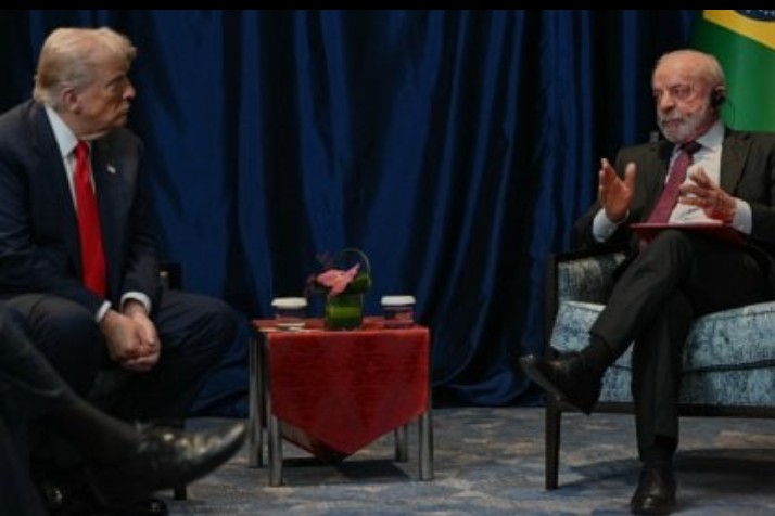 Lula se encontra com Trump e diz que “não tem motivos para desavenças”.