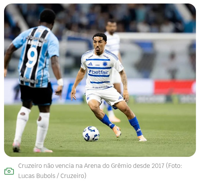 Cruzeiro vence Grêmio por 1 a 0 e encosta em Palmeiras e Flamengo.