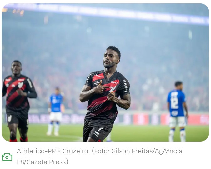 Athletico-PR vence o Cruzeiro e joga o time mineiro para a lanterna do campeonato