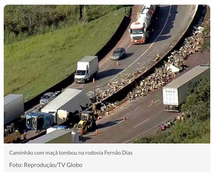 Acidente interdita Fernão Dias e causa transtornos na manhã desta segunda-feira