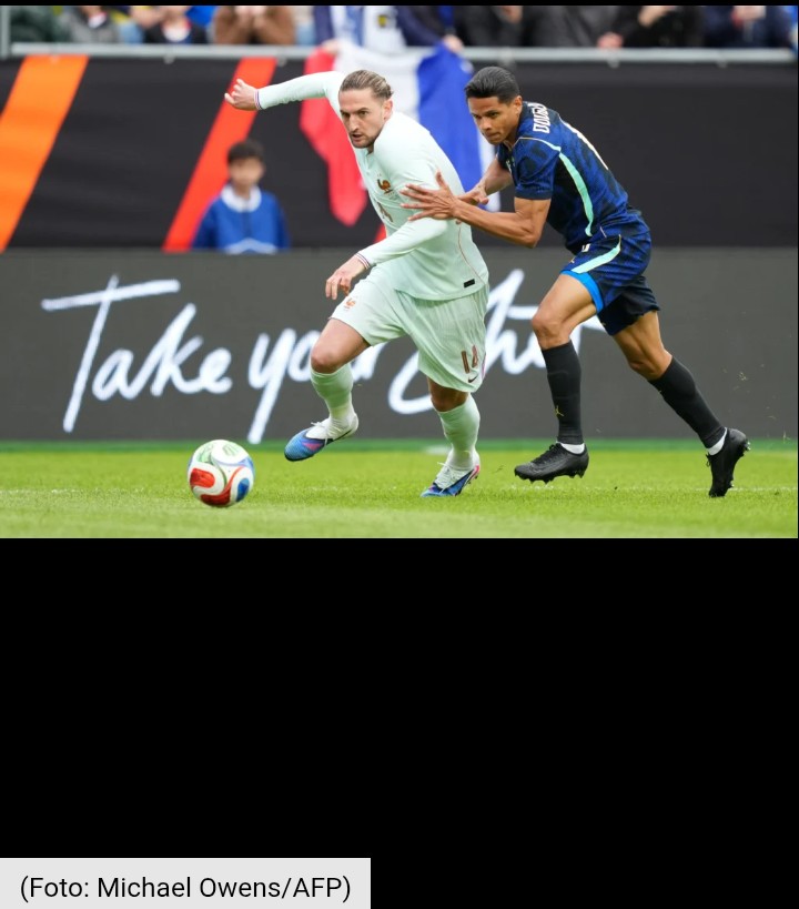 Mesmo com um jogador a menos quase o segundo tempo inteiro; França vence Brasil nos EUA