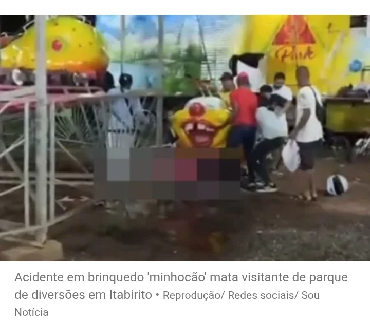 Mulher morre após acidente em parque de diversões em Itabirito na região metropolitana