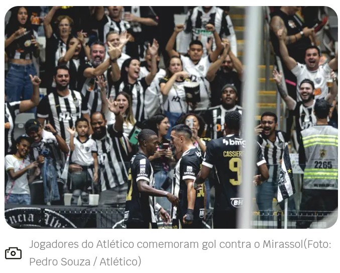 Atlético faz um bom jogo e vence Mirassol em Belo Horizonte
