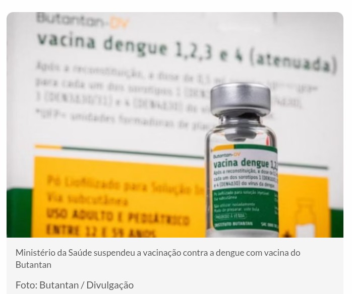 Ministério da Saúde solta balanço sobre vacinação contra a dengue em Nova Lima